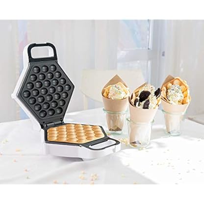 Rosenstein & Söhne Bubble Waffel Maker: Waffeleisen für Bubble Waffeln nach Hong-Kong-Art, Anti-Haft, 700 Watt (Waffelmaker, Bubblewaffeleisen, Süßigkeiten) – Bild 4