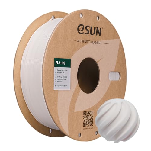 Image of eSUN High Speed PLA+ Filament 1.75mm, 3D Printer Filament Speedy PLA Plus for Fast Printing, Dimensional Accuracy + /- 0.03mm, 1KG Cardboard Spool (2.2 LBS) 3D Printing Filament for 3D Printers, White
