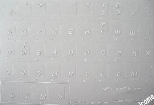 Pegatinas transparantes letras blancas teclado laptop miniatura 2