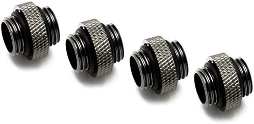 XSPC G1/4" 5mm Male to Male Fitting, Black Chrome, 4-Pack