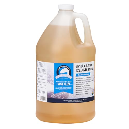 Bare Ground BGS-1 All Natural Anti-Snow Liquid De-Icer, 128 oz (1 Gallon) – Safe, Non-Corrosive, Non-Staining Snow, Ice Melter for All Surfaces,Effective to -20°