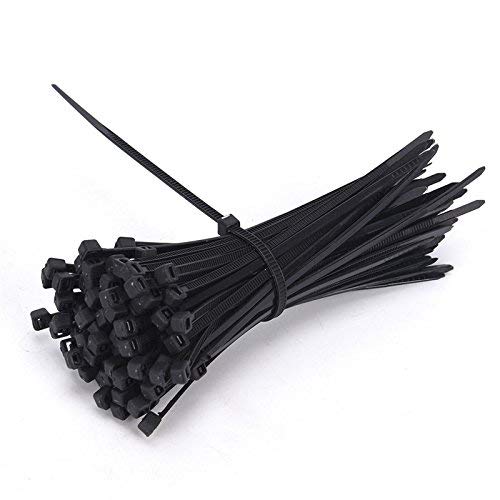 100Pcs/lot 200mm Self locking Nylon Cable Ties 8 inch 100Pcs Zip Tie 18 lbs black wire binding wrap straps (black)