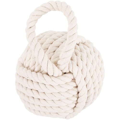 Butée de porte boule en coton et lin blanc anti-collision pour protection maison