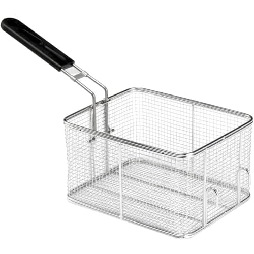 AKILERポテトフライヤーフライバスケットステンレス製揚げ物バスケットフライヤーバスケット揚げ物用カゴ油切り業務用家庭用大容量揚げ物調理器具フライポテトコロッケ天ぷら対応小サイズ (大サイズ)