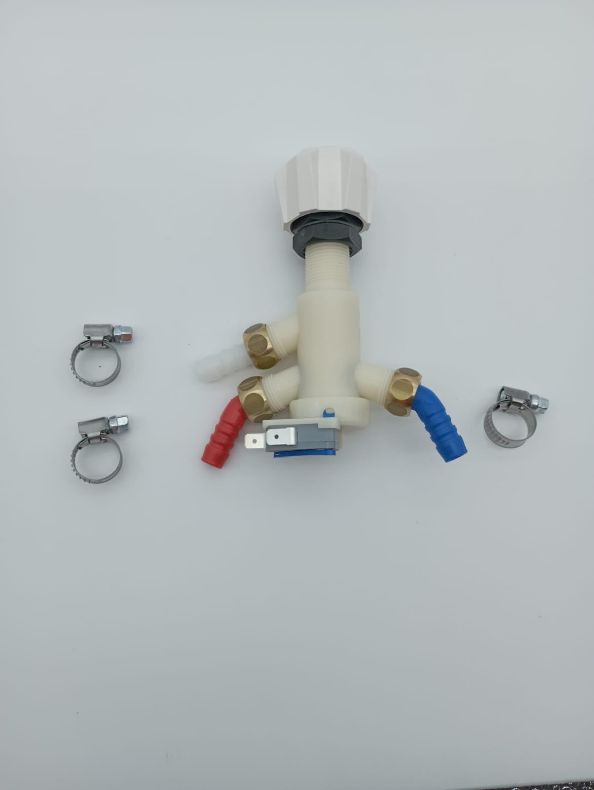 CR-MOESANCO Kit Mando Grifo Ducha Bajo Mesa Mezclador con 3 Abrazaderas de Acero Inoxidable para Caravana, Autocaravana, Barco o Camper, Termoplástico, Resistente hasta 80°C, Orificio Montaje 20mm