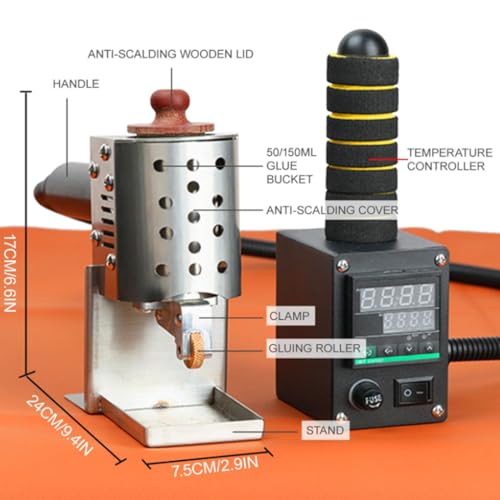 Distributore di colla a caldo, gamma di riscaldamento 50-220 ℃, rullo per colla a pressione manuale da 150 ml, per artigianato e incollaggio