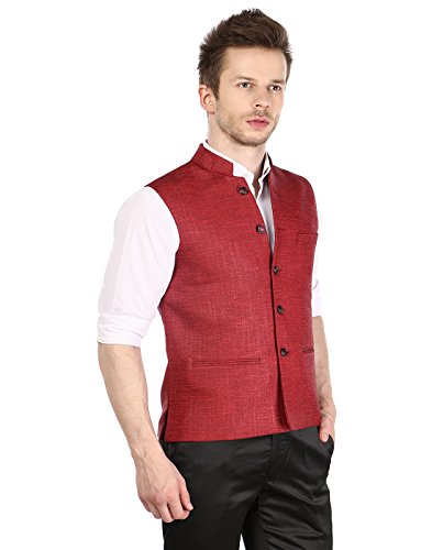 Image of Platinum Studio Men's Waistcoat (NJ-797-MRN- Maroon 44)
