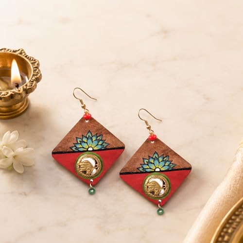 Image of Handcrafted Tribal Wooden Earrings Collection for Women - Butterfly, Princess & Modern Geometric Statement Designs