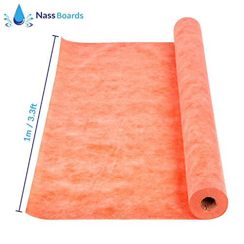 Nassboards, Wall & Floor Decoupling Membrane Waterproof Underlay for Wood, Tile, Ceramic - Protective, Tear Resistant, Flexible Polyethylene Material - Easy DIY Installation, Home Improvement, 10m