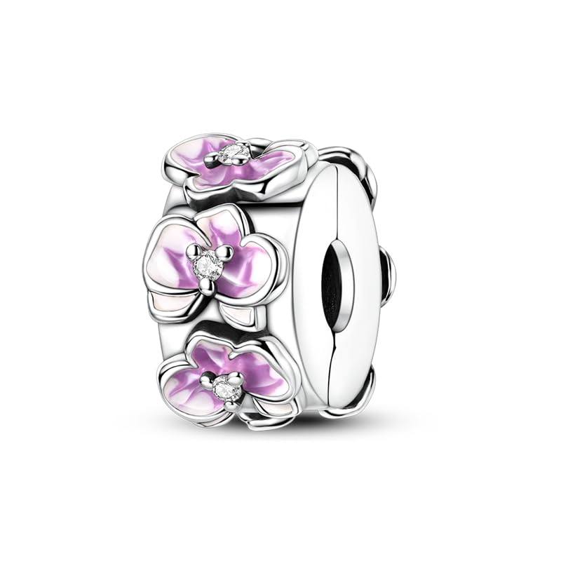 Phalaenopsis Orchidea Ciondolo Fascino, Fascino per Braccialetto, Compatibile con Braccialetto Pandora Collana