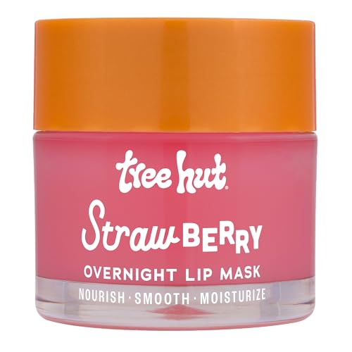 Tree Hut Strawberry Overnight Lip Mask, Hydrating Lip Treatment, Leave On Overnight for Soft, Smooth Lips, 0.6 oz
