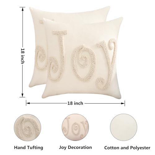 Tosleo-Christmas-Pillow-Covers-Beige-Christmas-Joy-Throw-Pillow-Cover-18-x-18-inch-Set-of-2-Christmas-Party-Decor-Winter-Holiday-Embroidery-Cushion-Case-for-Sofa-Couch-Bed-Living-Room Tosleo Christmas Pillow Covers Beige Christmas Joy Throw Pillow Cover 18 x 18 inch Set of 2 Christmas Party Decor Winter Holiday Embroidery Cushion Case for Sofa Couch Bed Living Room