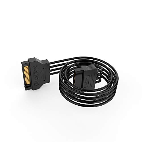 image for QIVYNSRY 3 Pack SATA Power Extension Cable 3Pack 15 Pin SATA Male to F