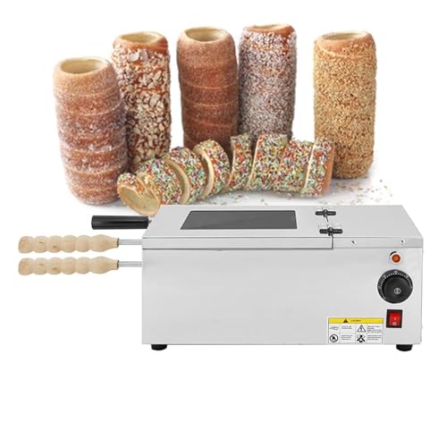 Chimney Cake Maker - Commercial Chimney Cake Roll Oven - Stainless Steel Cake Machine with 2 Baking Roll Tool, 50~300°C, Restaurant Home Toasting Oven, Viewing Window