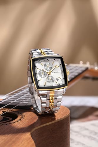Image of Giordano Multi Function Watch for Men with Square Dial, Stainless Steel Strap and Date Display