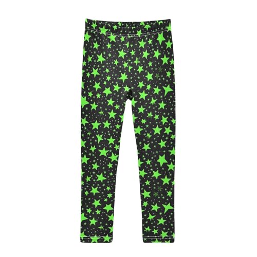 Girls' Leggings Black Green Stars Kids Yoga Tights Pants 1 Pack 20859552
