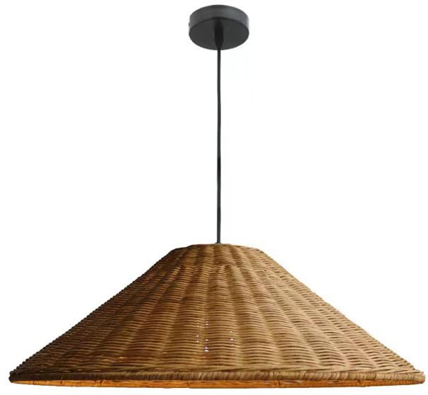 Plafond bambou tissé pour cuisine : suspension vintage rotin naturel