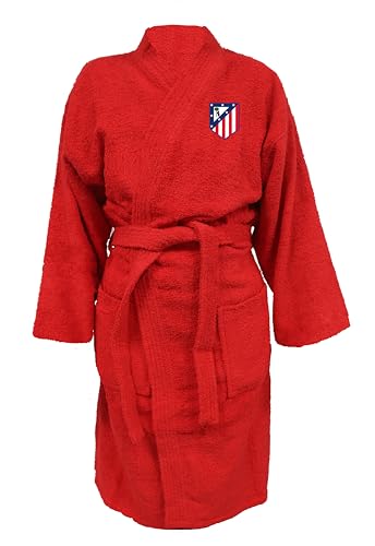 ASDITEX Albornoz Adulto Atlético de Madrid, Rojo con Escudo del