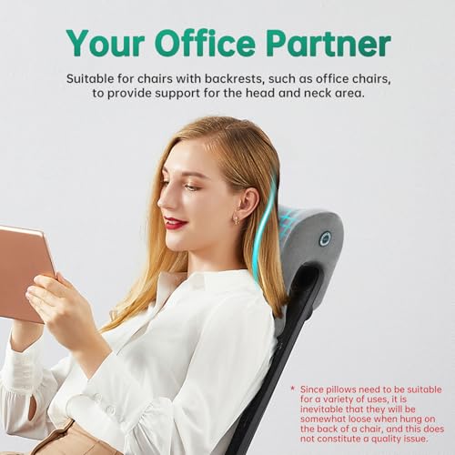 Image of MOONYOOY Office Chair Headrest Pillow Attachment & Desk Nap Cushion, Memory Foam Neck Support with U-Shape Hanger Design for Office Chairs, Armrest Elbow Relief, and Restful Power Napping