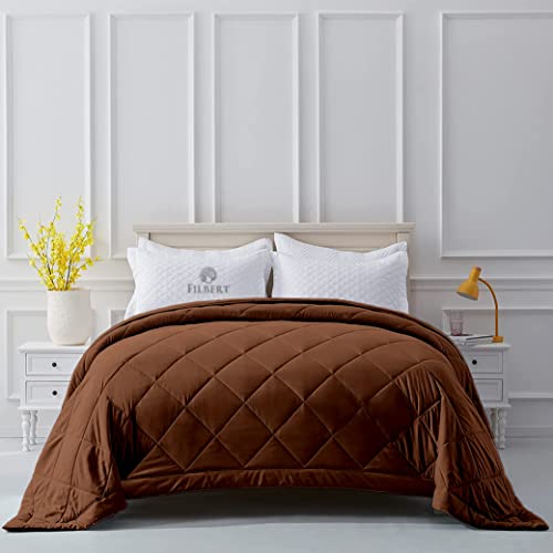 Image of Filbert Microfiber 250 Gsm 300 Tc Diamond Stitch Double Bed Comforter Blanket For All Season Light Weight (90 inch X 100 inch Inches /228Cm X 254Cm) - Comforter Double Bed | Chocolate Brown