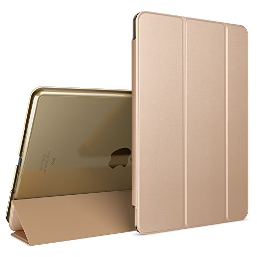 NALIA Funda Smart-Case Compatible con iPad Air 1, Carcasa Ultra-Fina Protectora Plegable con Cuero Sintetico Vegan, Tablet Movil Bumper Cover Doble Protección Cubierta con Trifold Stand - Oro