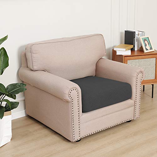 Image of Easy-Going Stretch 1 Piece Chair Couch Cushion Cover for Sofa | Sofa Cushion Furniture Protector Sofa Seat sofa slipcover Washable sofa cover soft with Elastic Bottom Dark Gray