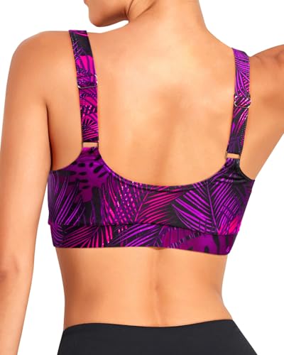 Image of Tempt Me Women Sports Bra Swim Crop Tops Only | Scoop neck, Bathing suits top, Removable cups, Adjustable straps