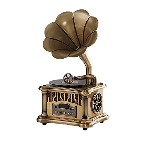 Tout Alliage Mini Phonographe Creative Bluetooth Audio Rétro Phonographe Mini Phonographe,Bronze - Les Beatles, Paul McCartney, John Lennon, RIngo Starr, George Harrison Tout Alliage Mini Phonographe Creative Bluetooth Audio Rétro Phonographe Mini Phonographe,Bronze