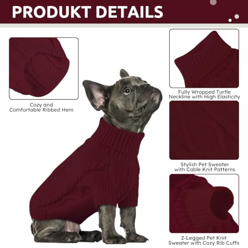 Image of Queenmore Small Dog Pullover Sweater for Medium Dogs Girl, Pet Xmas Sweater