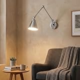 BARCELONA LED Aplique de Pared Cromo Vintage con Brazo Ajustable, Aluminio de...