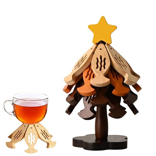 Salvamanteles Árbol para Platos Calientes | Salvamanteles de Madera en Forma de - Decoración del Hogar Posavasos de Cocina - para Tazas Platos Teteras Cocinas Salones Comedores Encimeras Cocineros