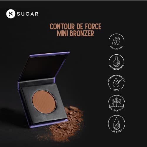 SUGAR Cosmetics - Contour De Force - Mini Bronzer - 01 Taupe Topper (Brown-Gray Matte Bronzer) - Lightweight, Contour Bronzer with Matte Finish - Image 2
