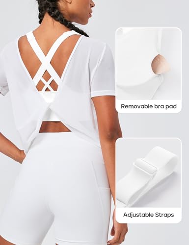 Heathyoga Adjustable High Impact Sports Bras for Women High Support Padded Workout Bras Strappy Sports Bra Pack for Yoga3