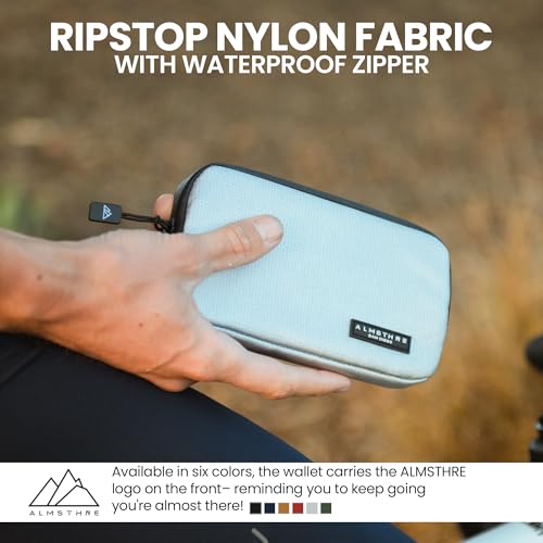 Image of ALMSTHRE Ride Wallet 7 inchx4 inch | Waterproof Cycling Wallet for Phone, Cards & Essentials | Durable Ripstop Nylon - Fits Most Phones & Passports | Secure Storage for Biking & Travel