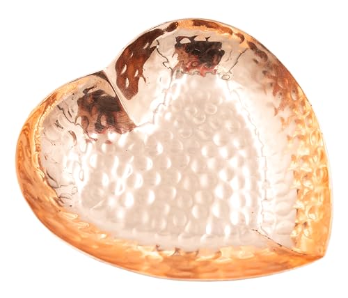 Copper Heart Shape Dish - Hand Hammered Pure Copper Dish - Heart Shaped Bowl for Mothers Day...