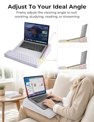 Image of Adjustable Lap Desk with Wrist Rest, Reversible Laptop Stand