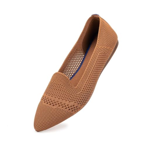 Image of Frank Mully Womens Pointed Toe Flats Knit Dress Shoes Comfort Women Shoes Softable