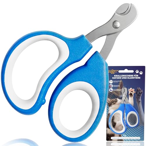 JOY & EMOTION SUPER KRALLENSCHERE KATZEN Hunde & Kleintiere | Präzise & Sichere Katzennagelschere für Anfänger | Ergonomisch & Handlich | Rostfreier Stahl Scharfe Klingen | Profi Krallenpflege