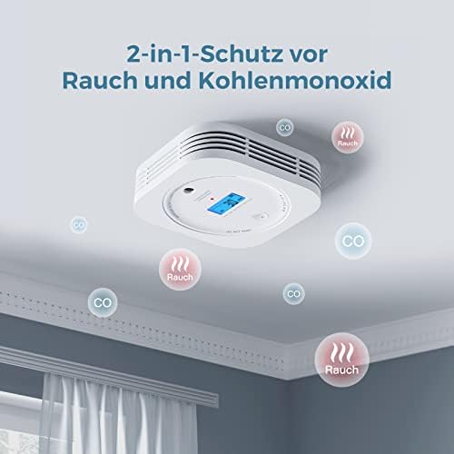  Rauch-CO Melder AEGISLINK, mit LCD-Anzeige und Austauschbarer Batterie für Sicherheit in Ihrer Wohnung
| Rauch-und Kohl