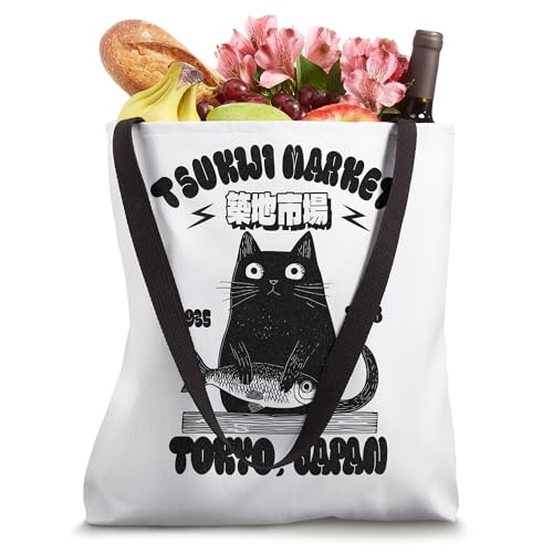 Bolsa Tote Tsukiji Fish Market Cat Tokyo Japan miniatura 4