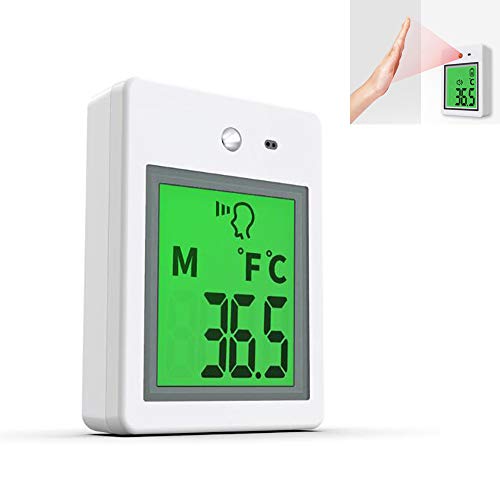 WX Pistola de temperatura automática sin contacto con alarma de fiebre/anuncios de voz, termómetro infrarrojo de montaje en pared para empresa, autobús, escuela