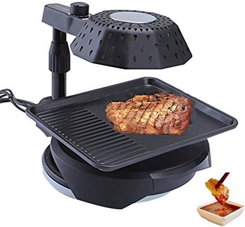 Korean Style Indoor Barbecue Grill BBQ Baking Pan Large Teppanyaki Electric Grill Non-Stick Oven Smokeless Electric Baking Pan Infrared Convection Oven Automatic Rotating