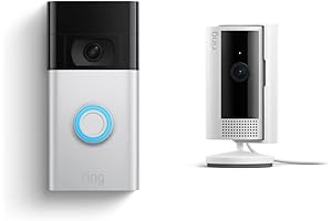 Ring Video Doorbell & Indoor Cam Package Bundle - Satin Nickel Finish