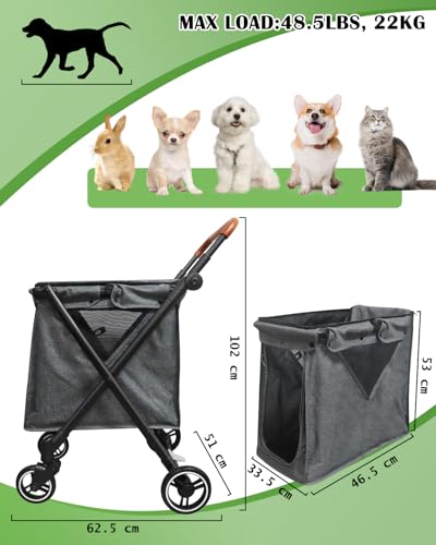 Cochecito plegable para mascotas ideal para pasear con perros y gatos cómodamente 2