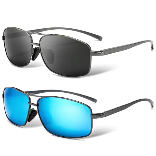 Image of SUNGAIT UV protection Ultra Lightweight Rectangular Polarized Sunglasses