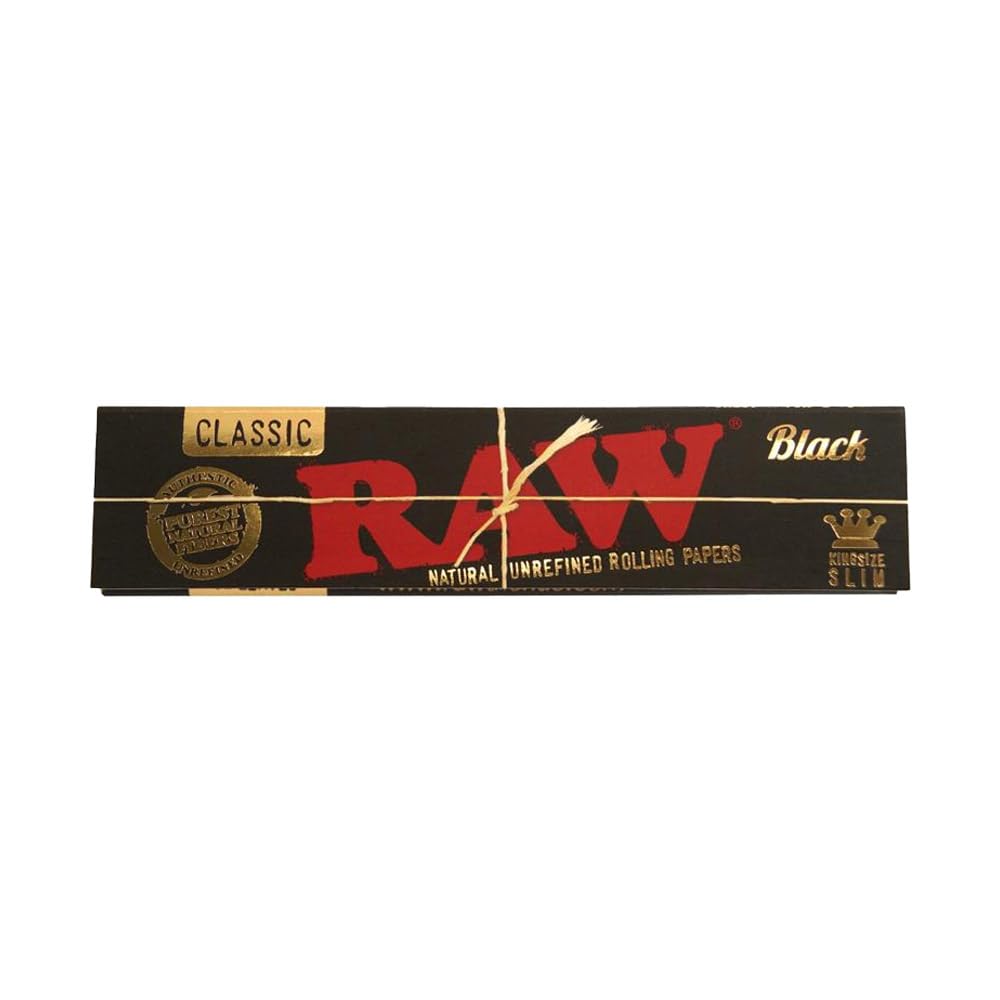 RAW 18236 Black King Size Slim Classic Ultrad?nn-50 Heftchen a 32 Blatt, Papier