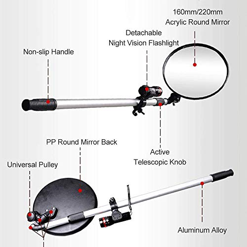 車体下部検査ミラー、伸縮凸面鏡、アルミ合金安全防爆検査ミラー