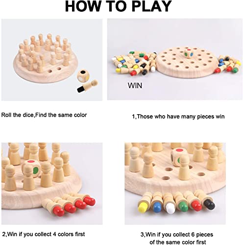 Hoiny Holz Memory Match Stick Schach Spielzeug, 1 Set Family Brettspiele Hölzerne Gedächtnisspiele,Gedächtnis Schach für Kinder Und Erwachsene Vorschulbildung