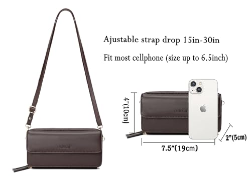 Image of Lanyani RFID Crossbody Wallet Wristlet Purse with Phone Pocket For Women Vegan Leather