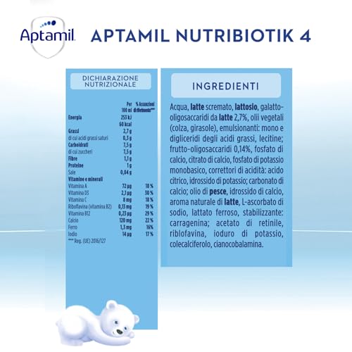 APTAMIL 4 - Latte di Crescita Liquido per Bambini dai 24 mesi, Pronto all'uso - Formato Convenienza Formato da 6 litri (6x1L) - 5